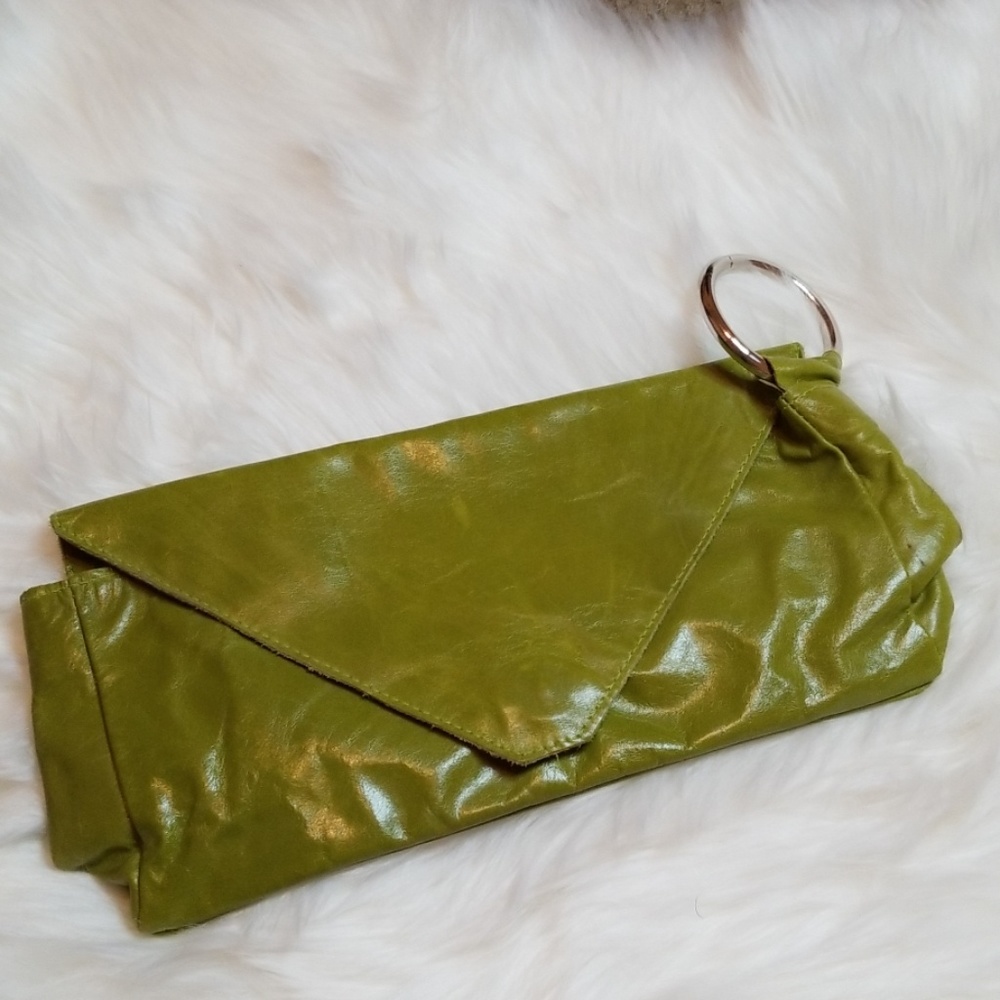 Allison Burns Los Angeles Green Leather Clutch